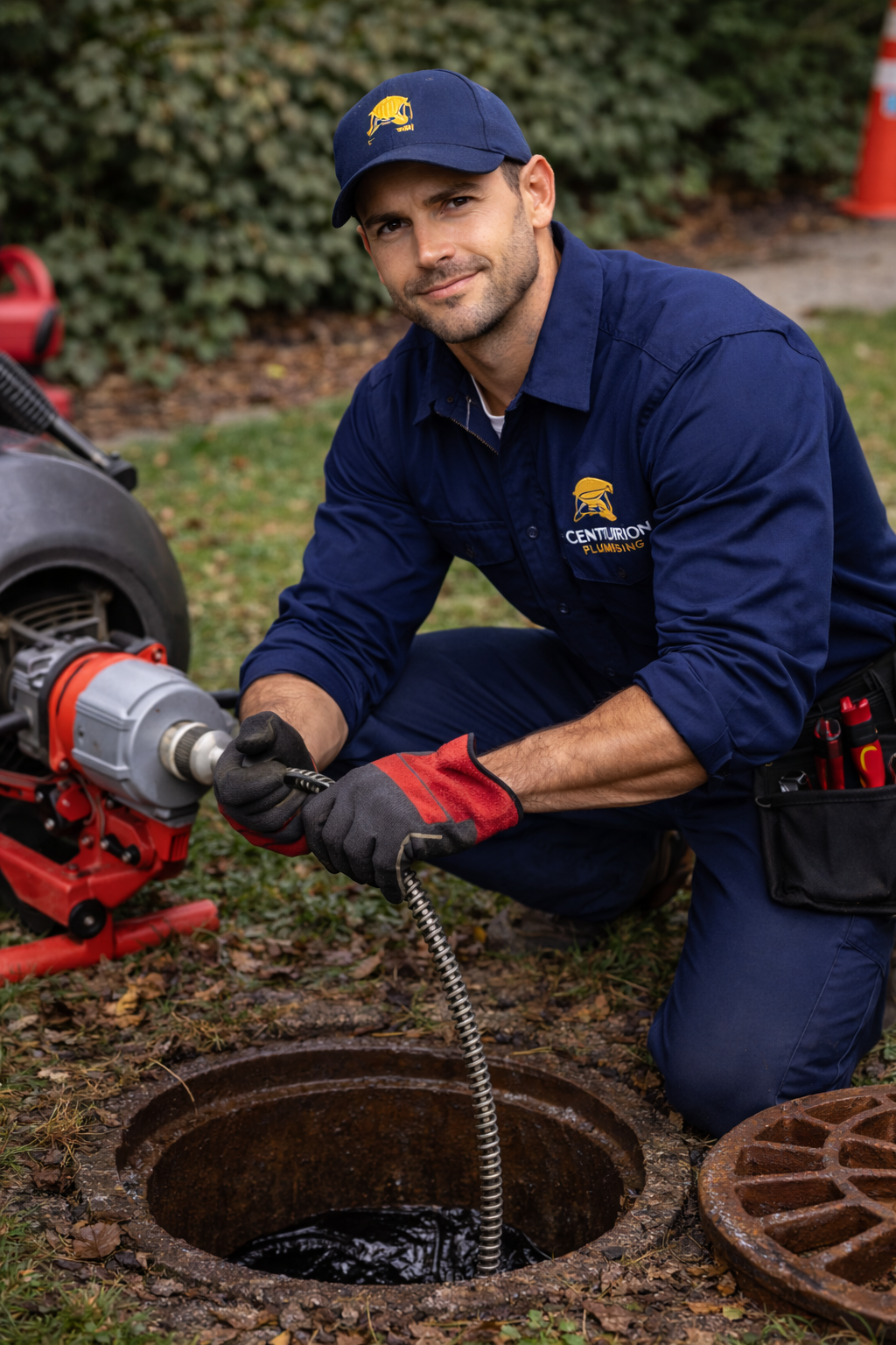 Blocked drain plumber clearing a blocked drain in Johannesburg